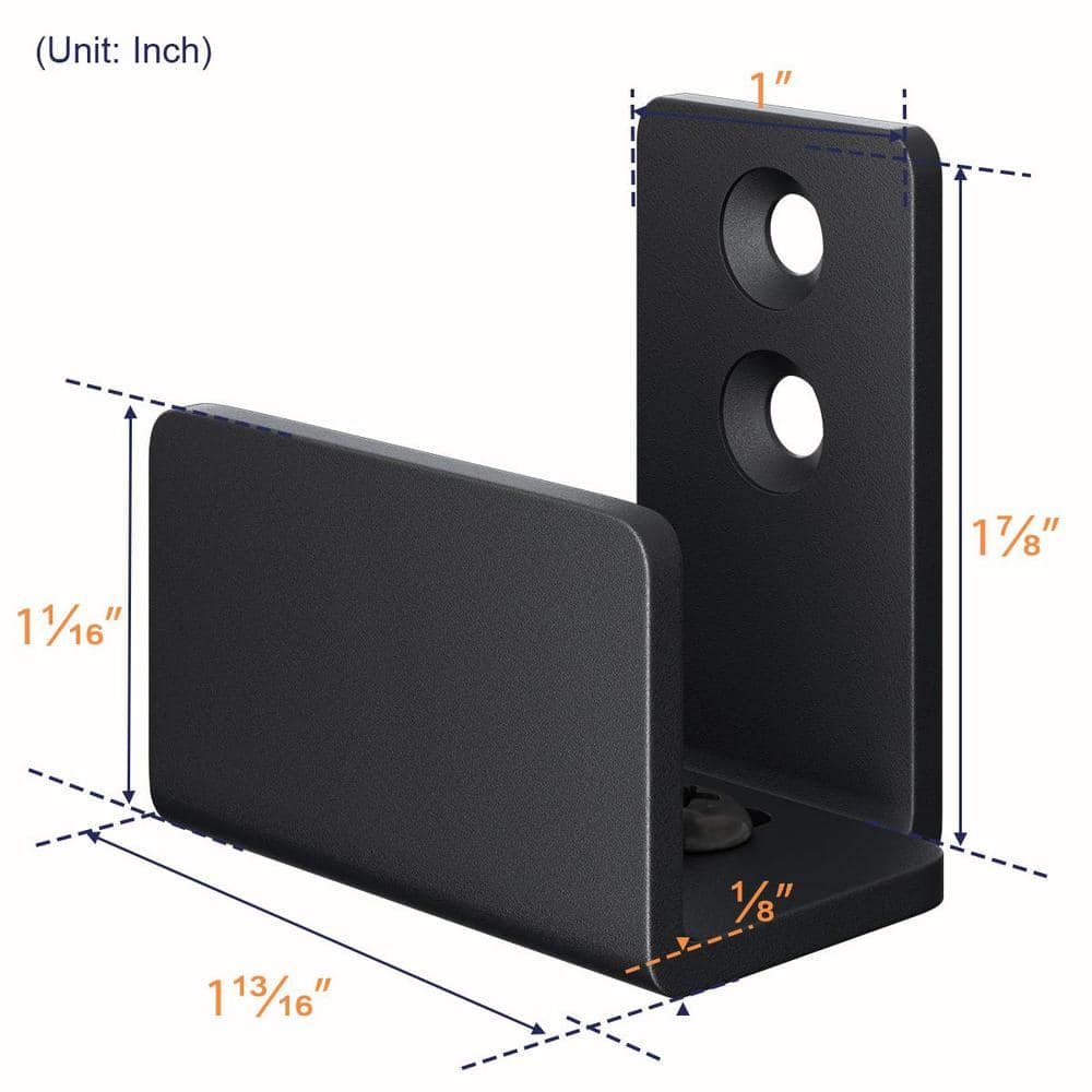 Adjustable Black Steel Wall Mounted Barn Door Floor Guide