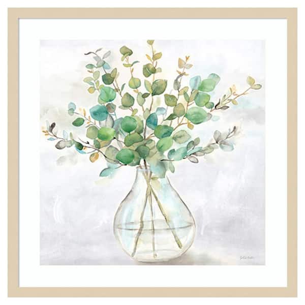 Amanti Art Eucalyptus Vase II by Cynthia Coulter 25 in. W x 25 in. H. Wood Framed Wall Art Print Framed in Brown