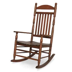 Alston Mahogany Brown Wooden Outdoor Rocking Chair