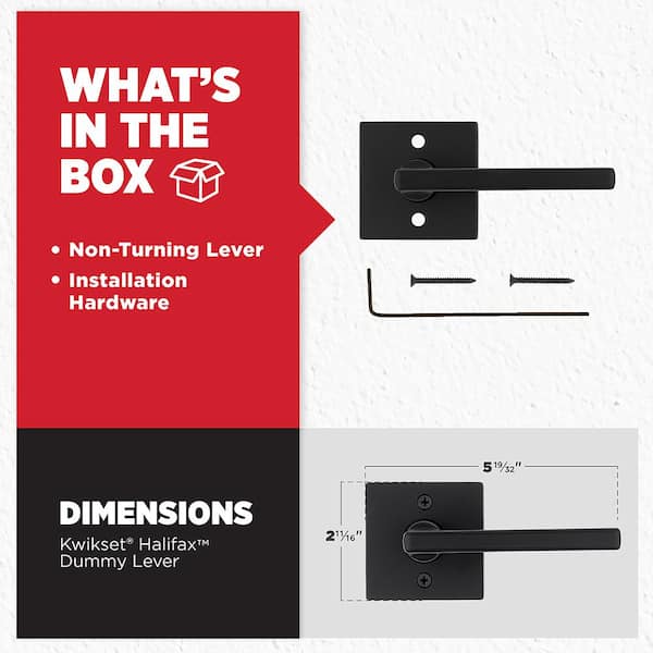 Halifax Square Matte Black Dummy Door Lever Halifax Square Matte Black Dummy Door Lever