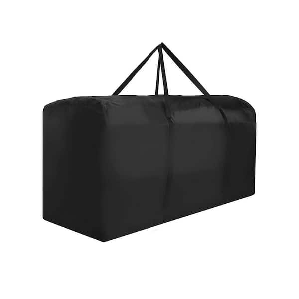 68in x 30in x 20in Black Extra Large Outdoor Cushion Furniture Storage Bag Waterproof Zippered Cover with Handles
