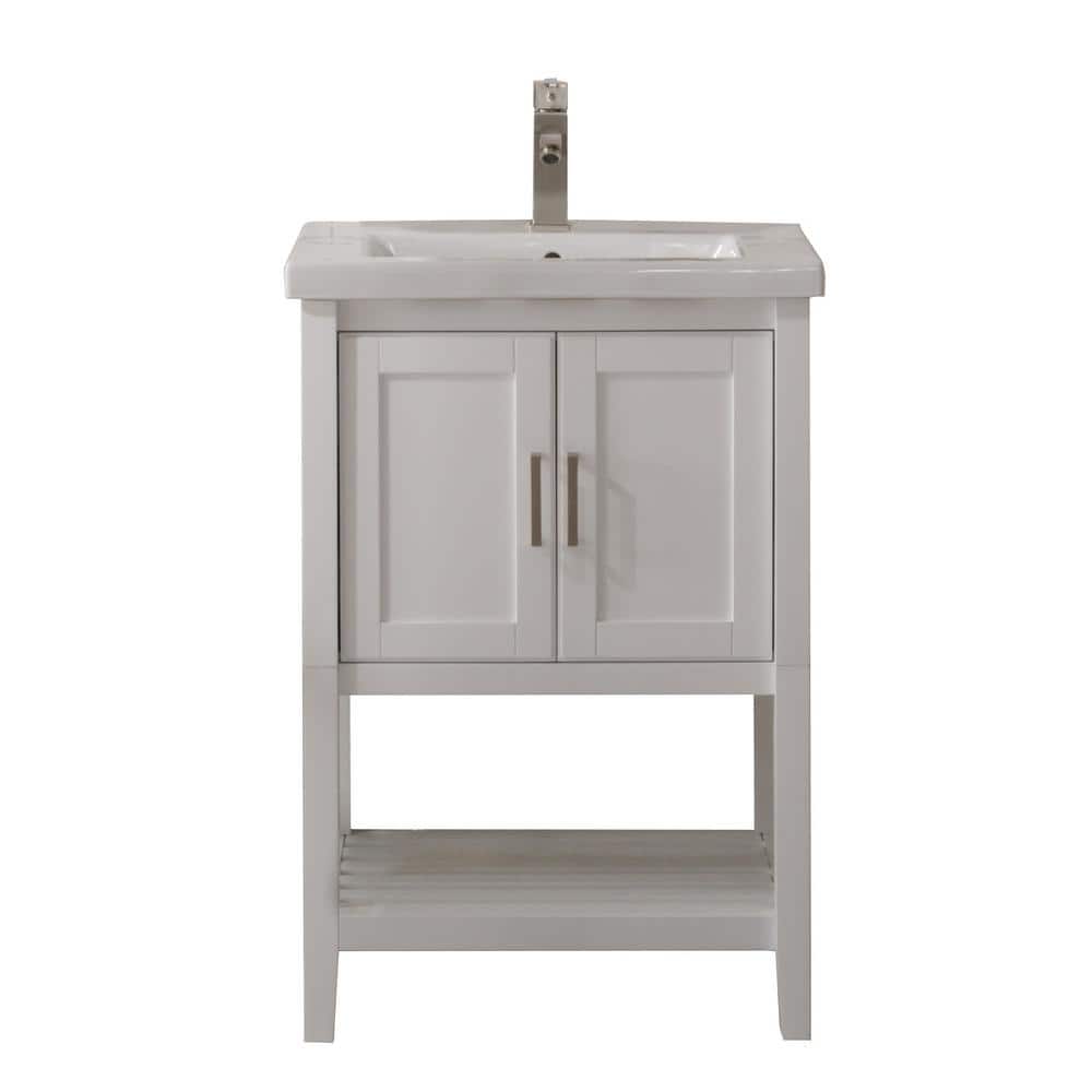 Legion Furniture 24 In W X 185 In D Vanity In White With Ceramic Vanity Top In White With White Basin Wlf9024 W The Home Depot