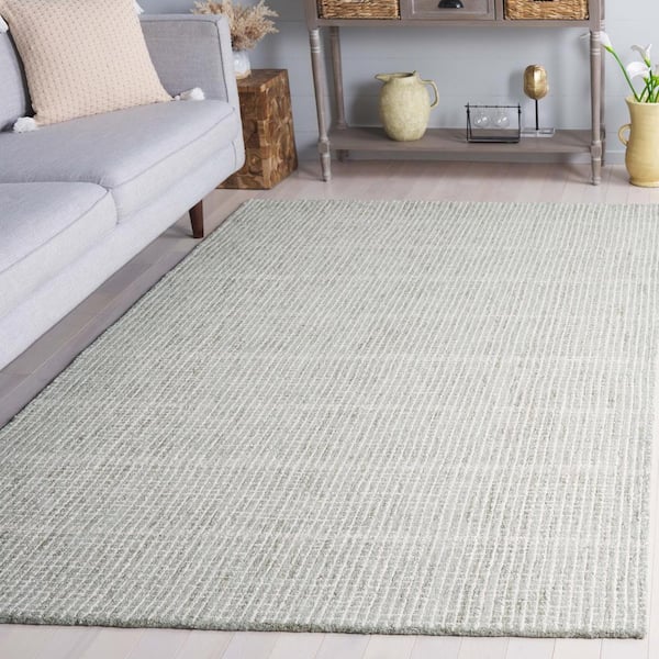 Abstract 6 ft. x 6 ft. Square Sage/Ivory Classic Crosshatch Area Rug