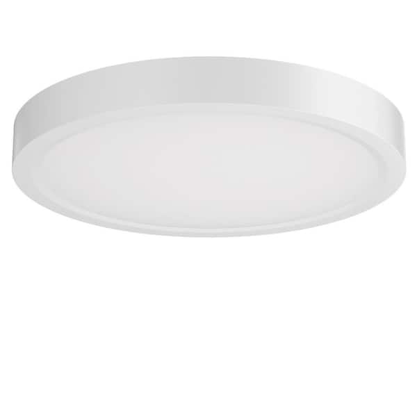 TOZING 9 in. Modern White Integrated LED 1600 Lumens 3000K Round Flat Panel Ceiling Flush Mount For Bathroom, Hallway, Kitchen