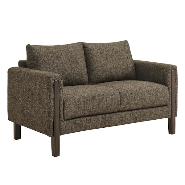 Hawken Boucle Fabric Loveseat in Antique Espresso