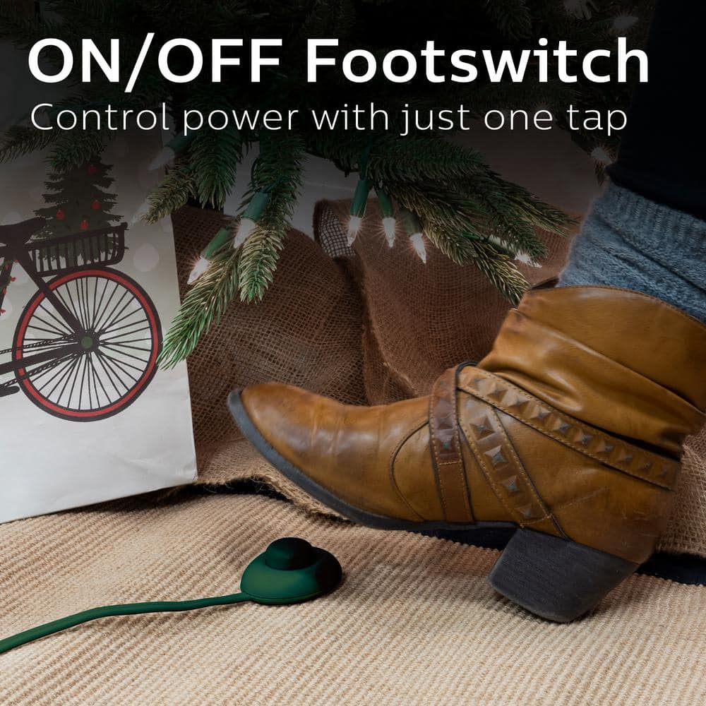 Philips 9-Foot Green Indoor Extension Cord with Footswitch