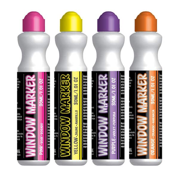 Chroma 8.2 fl. oz. Neon Window Markers Variety Color (4-Pack)