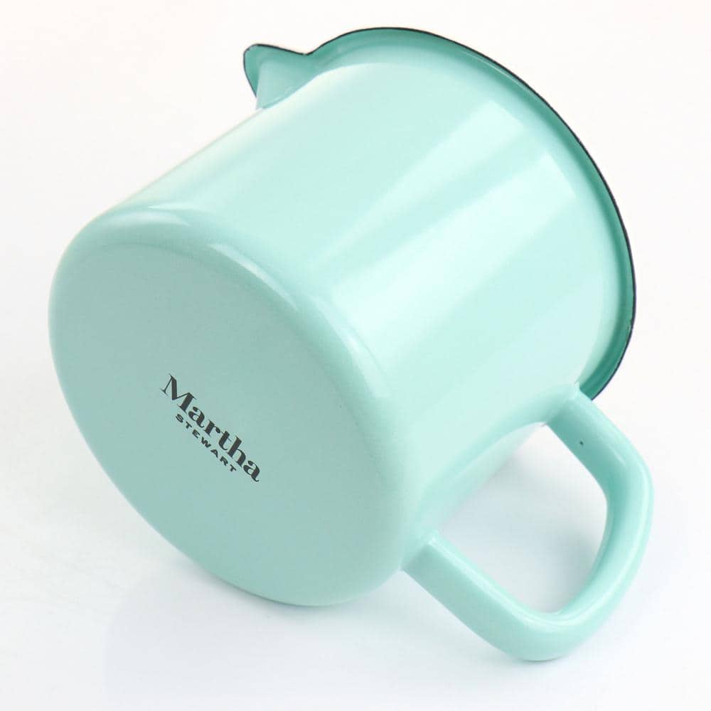 Turquoise Enamel Steel Measuring Cup with Handle and Spout