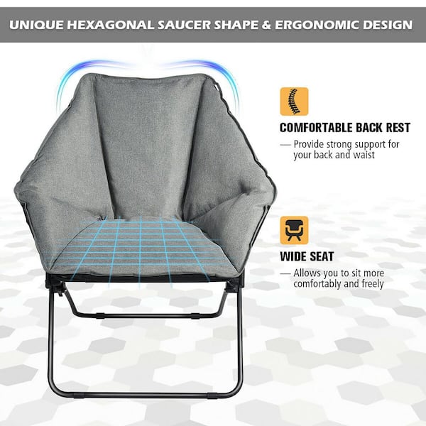 Gray hexagon deals folding dish chair