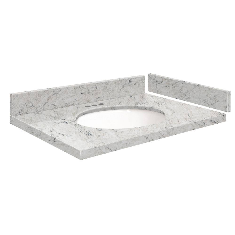 Silestone 30.75 in. W. x 22.25 in. D Quartz White Round Single Sink Vanity Top in Pietra price history on PriceWatchPro