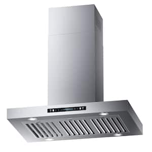 42 in 900CFM Ducted (Vented) Island Range Hood in Stainless Steel with Intelligent Gesture Sensing and Light Included