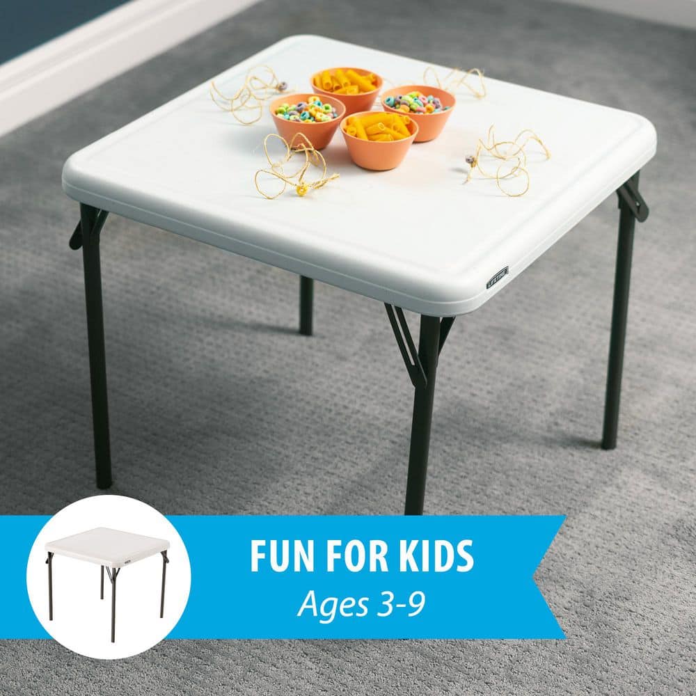 Almond Square Metal and Plastic Kids Folding Table