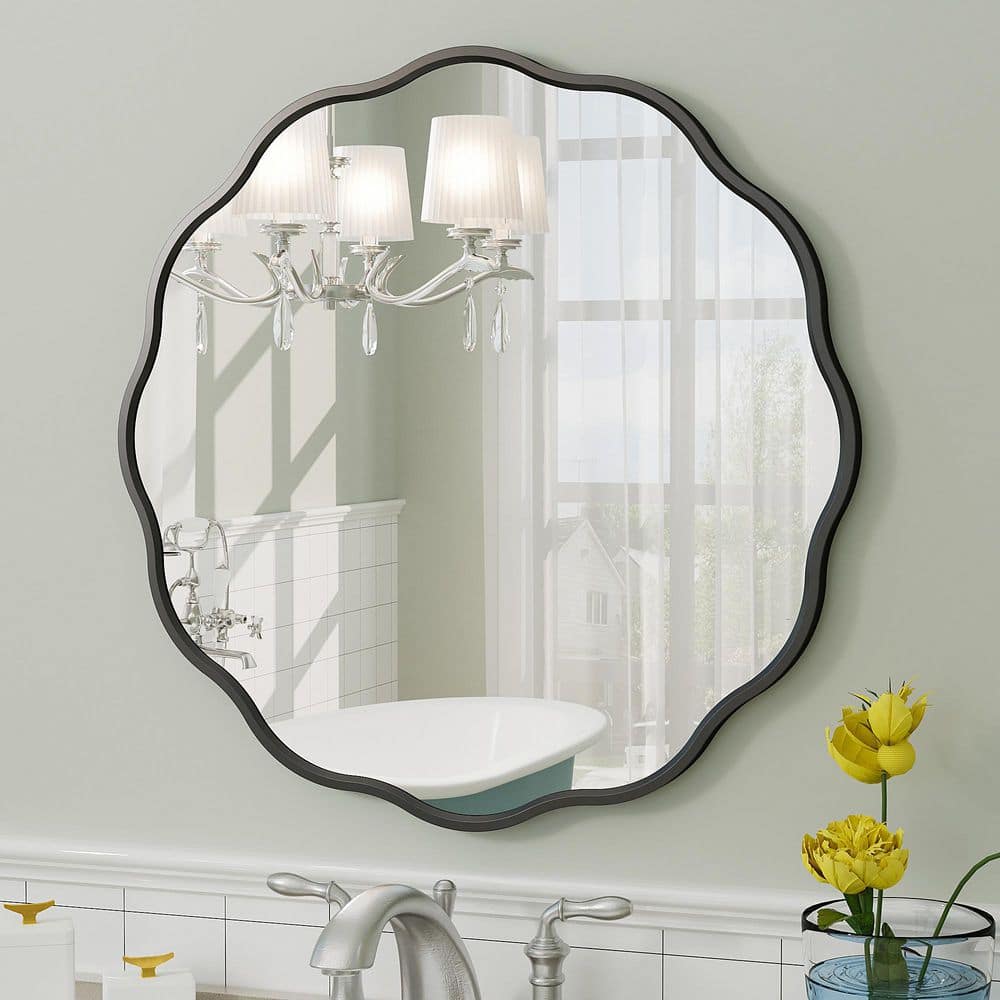 20 in. W x 20 in. H Round Aluminum Alloy Framed and Tempered Glass Wall Decor Bathroom Vanity Mirror in Matte Black price history on PriceWatchPro