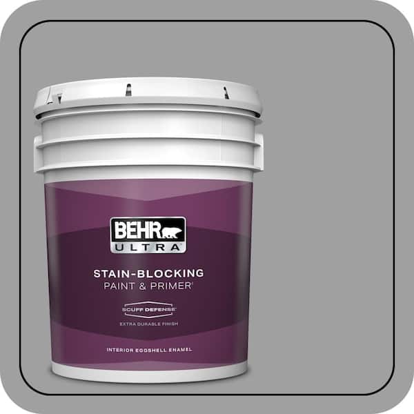 BEHR ULTRA 5 gal. #PPU26-06 Elemental Gray Extra Durable Eggshell Enamel Interior Paint & Primer