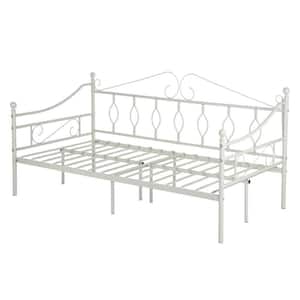 White Twin Daybed Metal Platform Bed Foundation