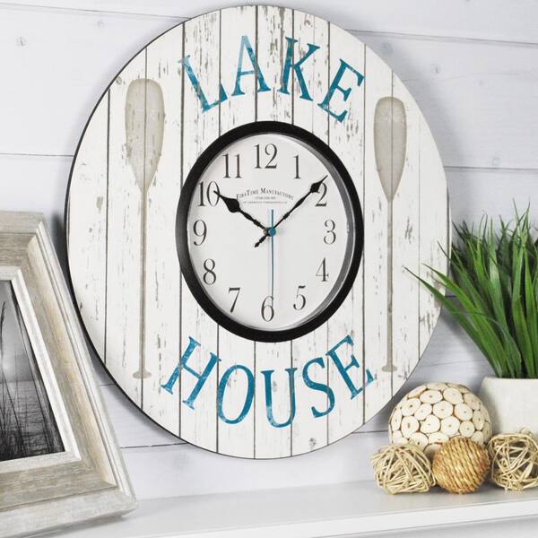 FirsTime 15.5 in. Round Lake House Wall Clock