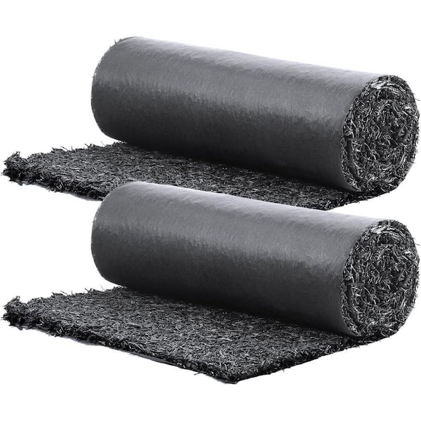 2-Pack Recycled Rubber Mulch Mat Roll,Garden Edging Border for Plants Black Rubber Mulch for Landscaping Outdoor 8' x 2'