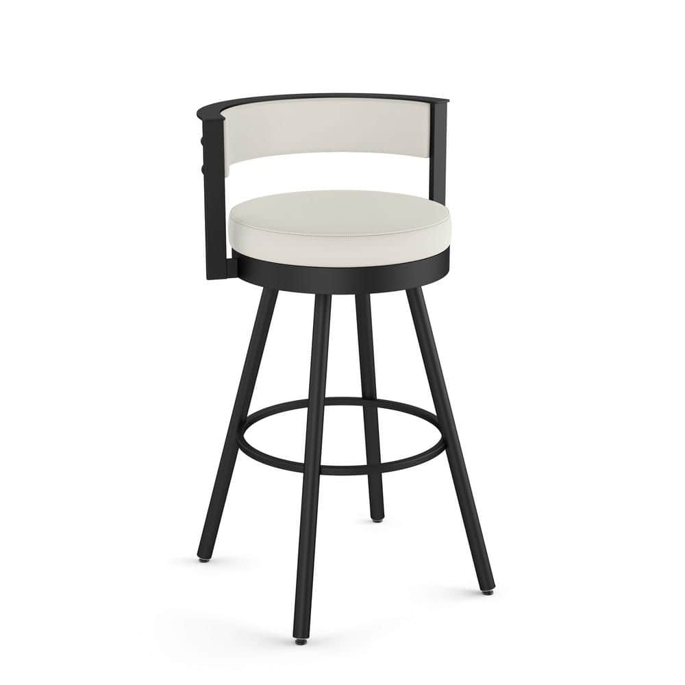 Eller 26" White Metal Swivel Counter Stool