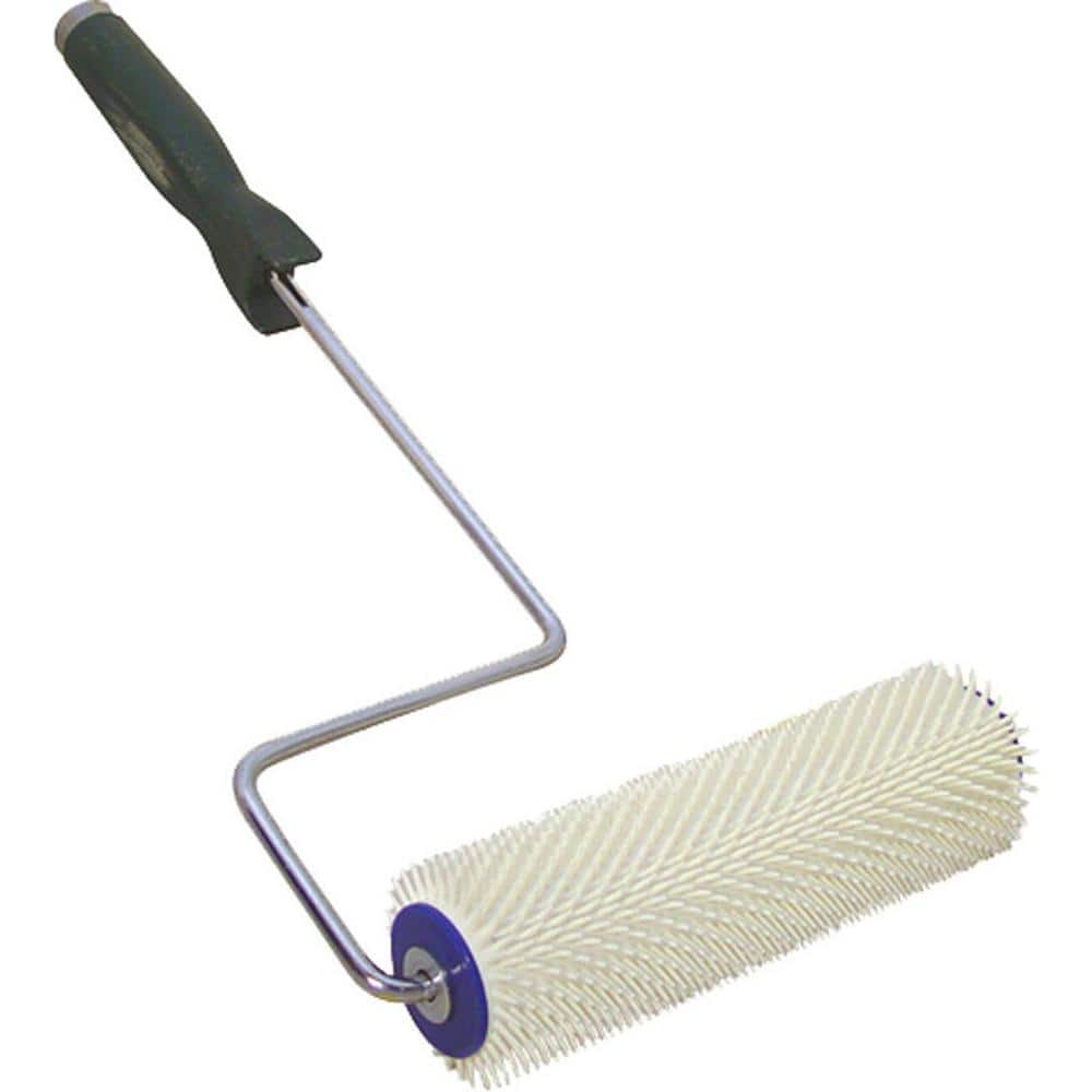 Spiked screed floor roller with splash guard 500mm wide & 21mm spikes 