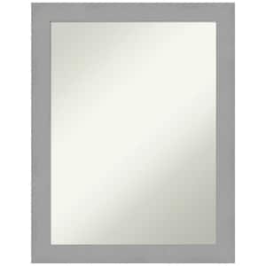 Brushed Nickel 21.5 in. H x 27.5 in. W Framed Non-Beveled Wall Mirror in Silver