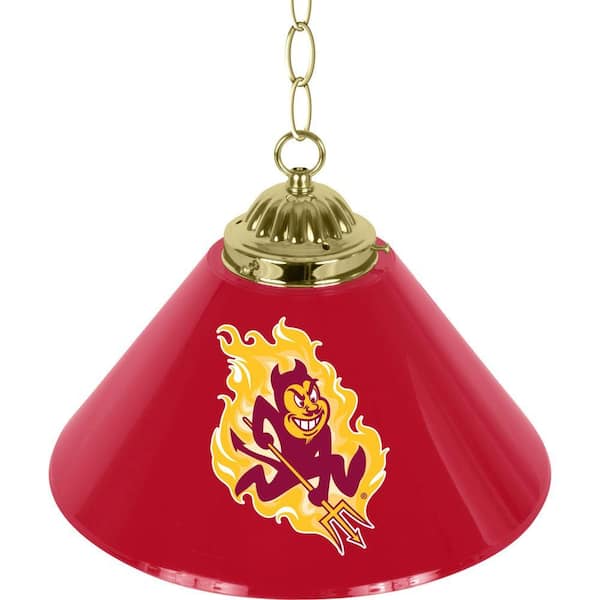 Trademark Global Arizona State University 14 in. Single Shade Stainless Steel Hanging Lamp