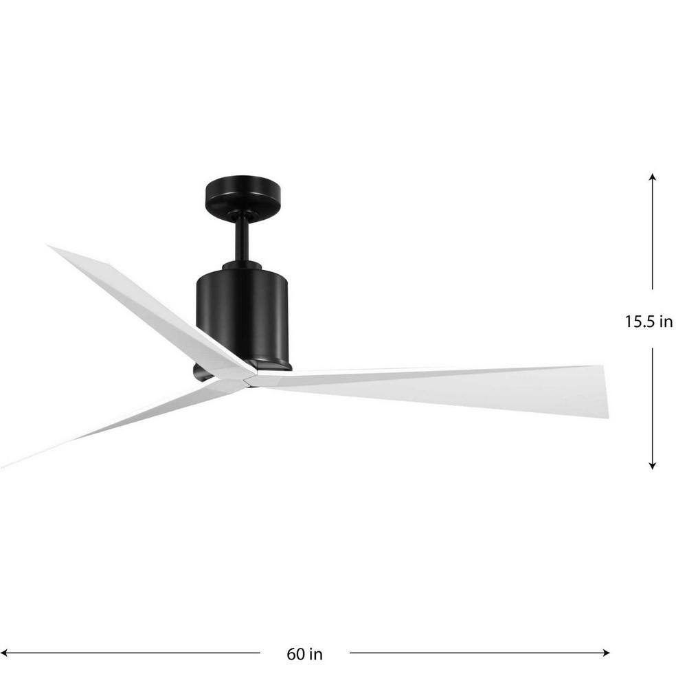 Paso 60'' Matte Black Industrial Ceiling Fan with Remote