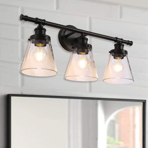 3-Light Black Vanity Light