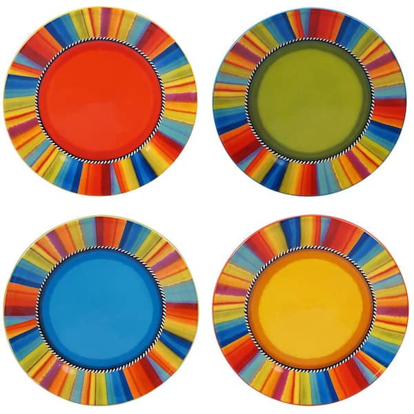 Certified International Sierra 4-Piece Seasonal Multicolored Earthenware 11 in. Dinner Plate Set (Service for 4)