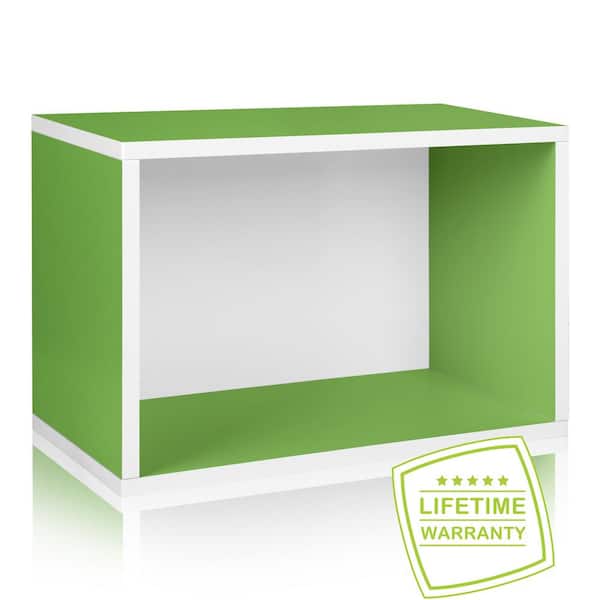 Way Basics Eco Stackable zBoard  11.2 x 22.8 x 15.5 Tool-Free Assembly Rectangle Cubby Shelf Unit in Green