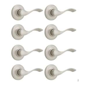 Balboa Satin Nickel Passage Door Handle for Hall or Closet featuring Microban Technology (8-Pack)