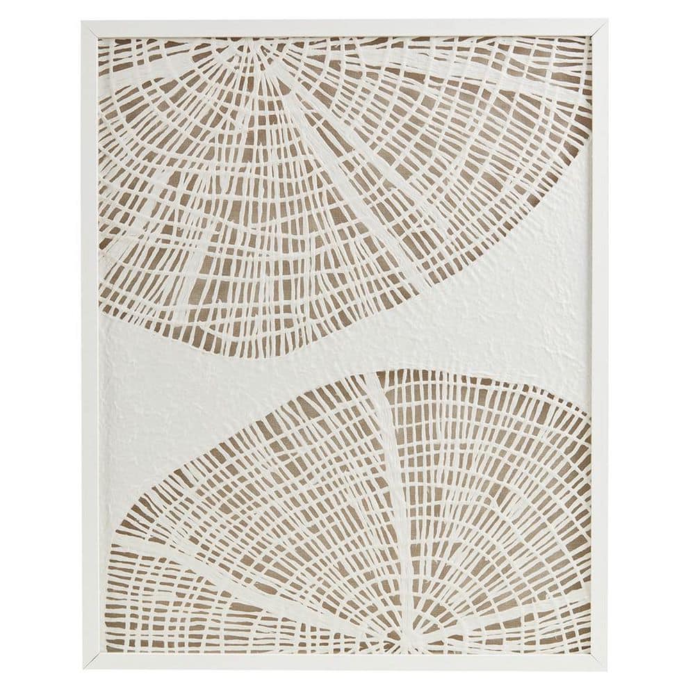 Framed Abstract Coastal Rice Shadowbox Art Print Wall Decor 25.25 in. x 31.