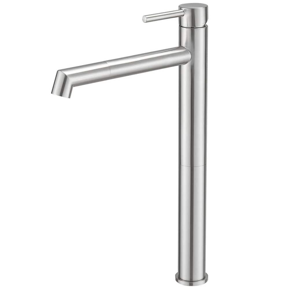 Single Hole Single Handle Bathroom Vessel Sink Faucet with Supply Hose in Brushed Nickel price history on PriceWatchPro