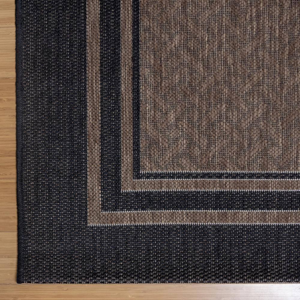 Havana Brown 5' x 7' Stain-Resistant Synthetic Flat Woven Rug