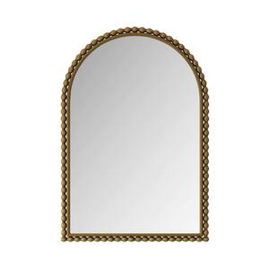 Gold 23.62 in. W x 35.43 in. H Arch Retro Iron Art Mirror Wall Hanging for Living Room, Bedroom, Entrance