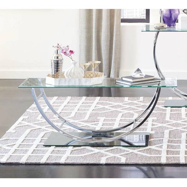 Coaster Home Furnishings 48 in. Chrome Large Rectangle Glass