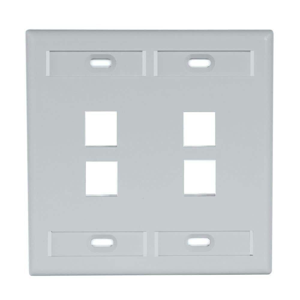 Leviton Gray 2Gang Audio/Video Wall Plate (1Pack) 420804GP The