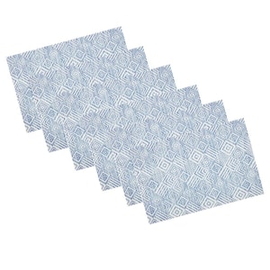 EveryTable 18 in. x 12 in. Royal Blue Diamondback PVC Placemat (Set of 6)