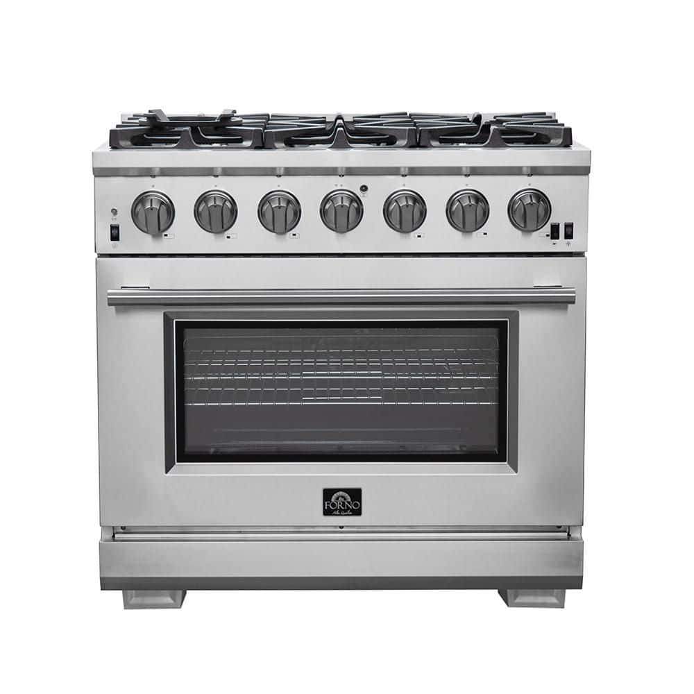 36" Stainless Steel Dual-Fuel Freestanding Gas Range