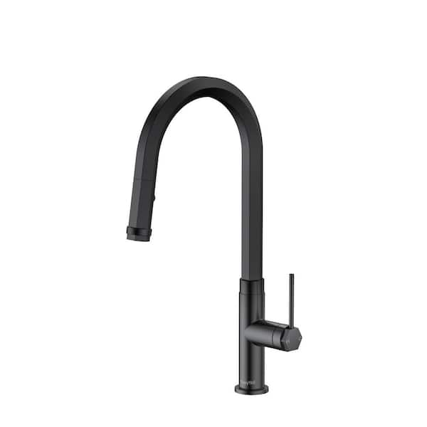 FLG Single Handle Pull Down Sprayer Kitchen Faucet With Advanced Spray   Matte Black Pull Down Kitchen Faucets Ad 0020 Mb 64 600 