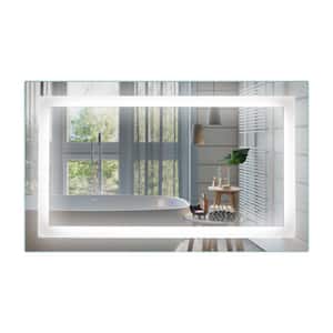 40 in. W x 24 in. H Rectangular Frameless LED Anti-Fog Dimmable Wall Mounted White Modern Style Bathroom Vanity Mirror