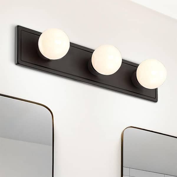 Cordelia Lighting 18 in. 3-Light Matte Black Modern Vanity Light