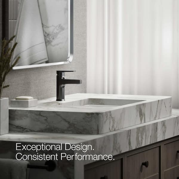 KOHLER Taut Single Hole Single-Handle Bathroom Sink Faucet in Matte Black