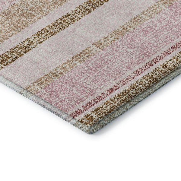 Mayfield Premium Machine Washable Abstract AMF2122 Pink 9 ft. x 12 ft. Area Rug