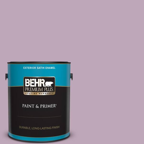 BEHR PREMIUM PLUS 1 gal. #680F-4 Soft Heather Satin Enamel Exterior Paint & Primer