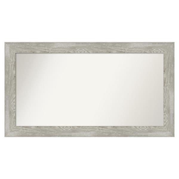 Amanti Art Dove Greywash 50 in. x 28 in. Custom Non-Beveled Distressed Recyled Polystyrene Bathroom Vanity Wall Mirror