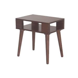Jayce 22 in. Pecan Rectangle Wood End Table