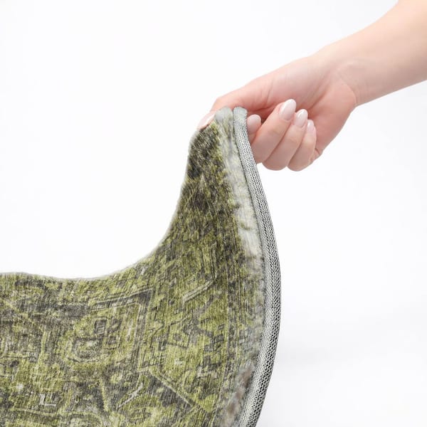 Dream Shag Premium Machine Washable Abstract ADS571 Green 2 ft. x 3 ft. Accent Rug