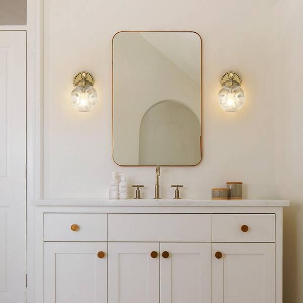 Y'INSP 5.91 in. 1-Light Brushed Gold Vintage Industrial Wall
