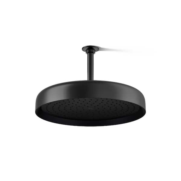 KOHLER Statement 1-Spray Patterns with 2.5 GPM 12 in. Wall Mount Fixed Shower Head in Matte Black