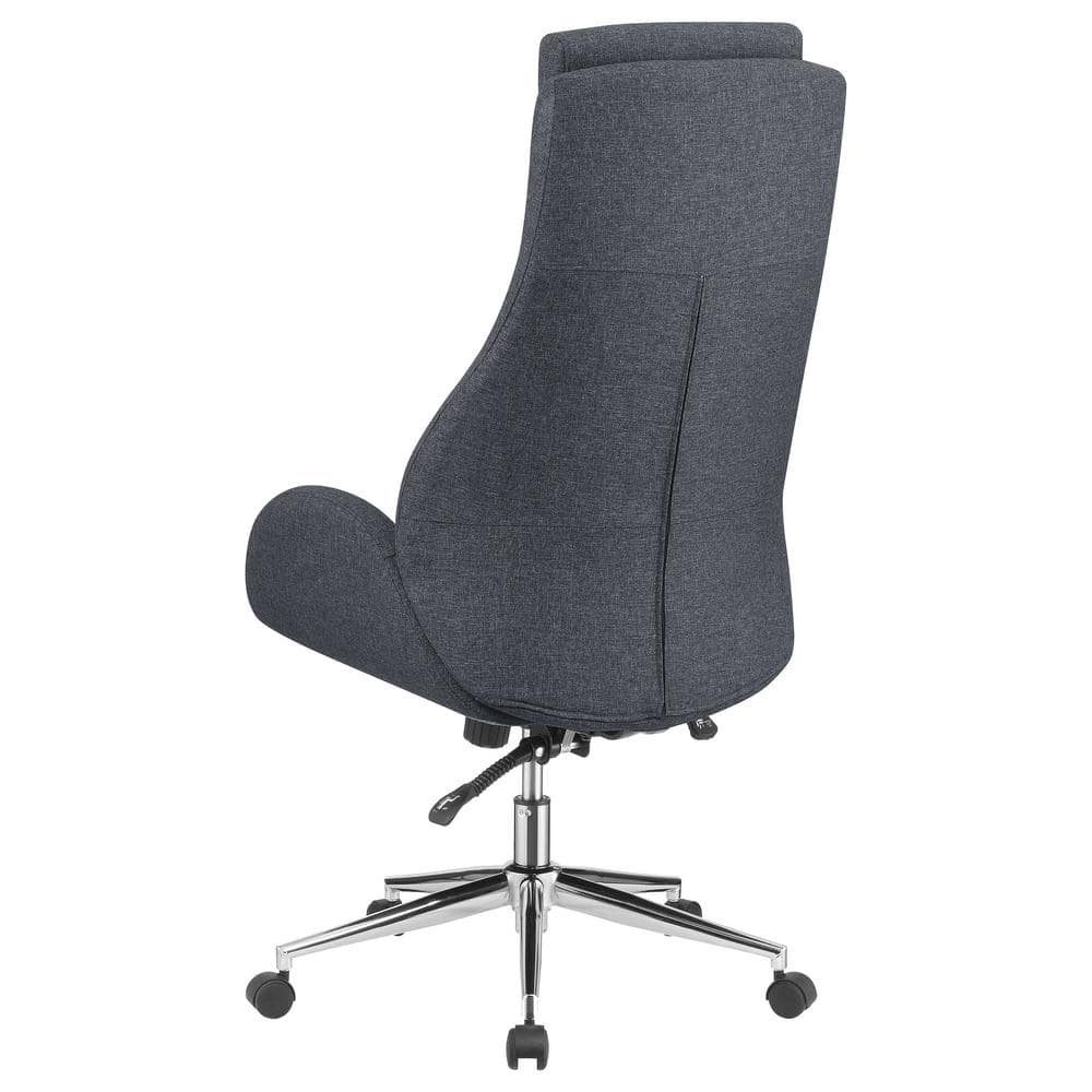 Gray Leatherette and Fabric High Back Executive Chair with Adjustable Arms